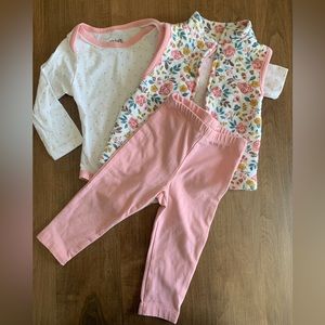 Chick pea Vest, Bodysuit, and Pants Set